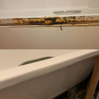 rusty side of steel bath repaired in Gloucester rusty side of steel bath repaired in Gloucester